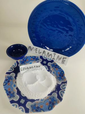 Tablewares الميلامين مسحوق التسلق 99.85٪ درجة النقاء الصناعية الملونة