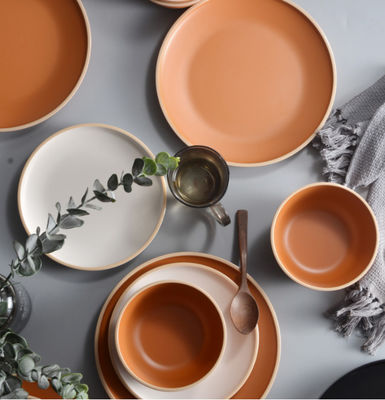 طقم أواني طعام ميلامين من جوفيث 12 قطعة، أطباق وأطباق لـ 4 أشخاص، أطقم أواني طعام غير قابلة للكسر، أواني طعام مثالية للحفلات،