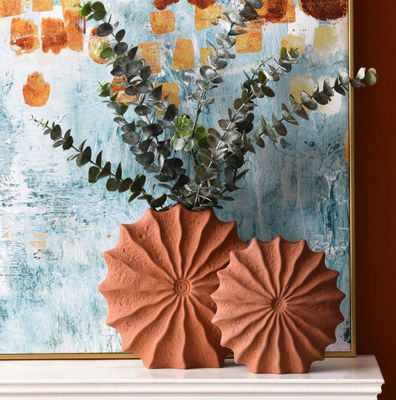 أوعية سيراميكية للديكور المنزلي مجموعة من 2 أوعية طينية، أوعية للزهور، أوعية زهور مجففة، أوعية زهور قطع، ديكور الخريف