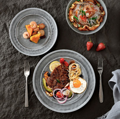 أطقم أواني طعام من الميلامين، أطقم أطباق وأطباق، طقم أواني طعام 12 قطعة لـ 4 أطباق للتخييم والاستخدام الداخلي والخارجي