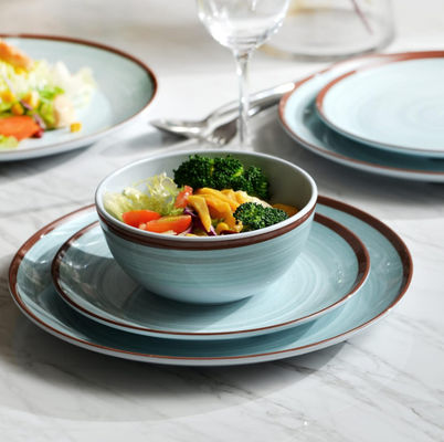 الخضراء 12 PC الميلامين أطباق العشاء مجموعة الأطباق والأوعية Morden