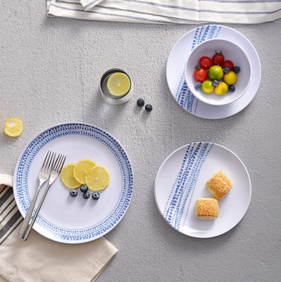 12 قطعة من طقم أدوات العشاء الروستيكية من الميلامين غسالة الصحون آمنة من المطر