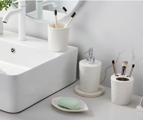 عازلات فرشاة أسنان سيراميكية خالية من الرصاص ملحقات الحمام مجموعة 4 أجزاء