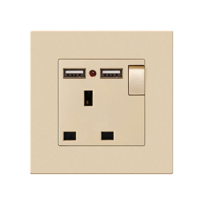 لوحة تحويل ضوء شحن الميلامين 13A 16A USB Type C Multi Hole Socket