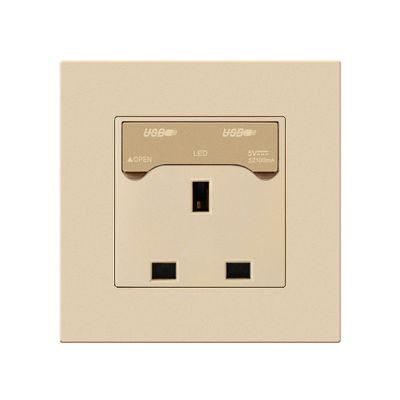 لوحة تحويل ضوء شحن الميلامين 13A 16A USB Type C Multi Hole Socket