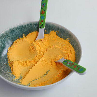 مسحوق راتنج الميلامين فورمالديهايد أصفر من جوفايث بدرجة غذائية لتصنيع الأطباق والأكواب والصواني والأوعية والملاعق للاستخدام المنزلي والفنادق والنزهات